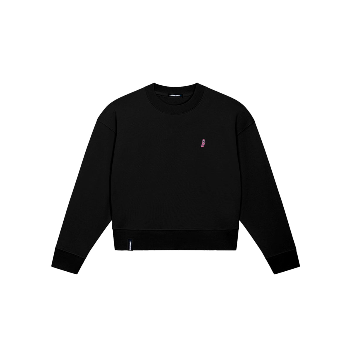 Flip Phone | Cropped Sweatshirt | Black